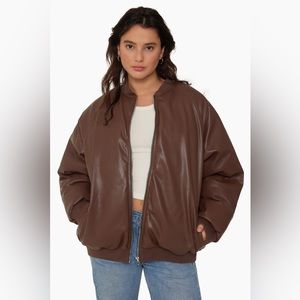 NWOT SET Active Vegan Leather Bomber